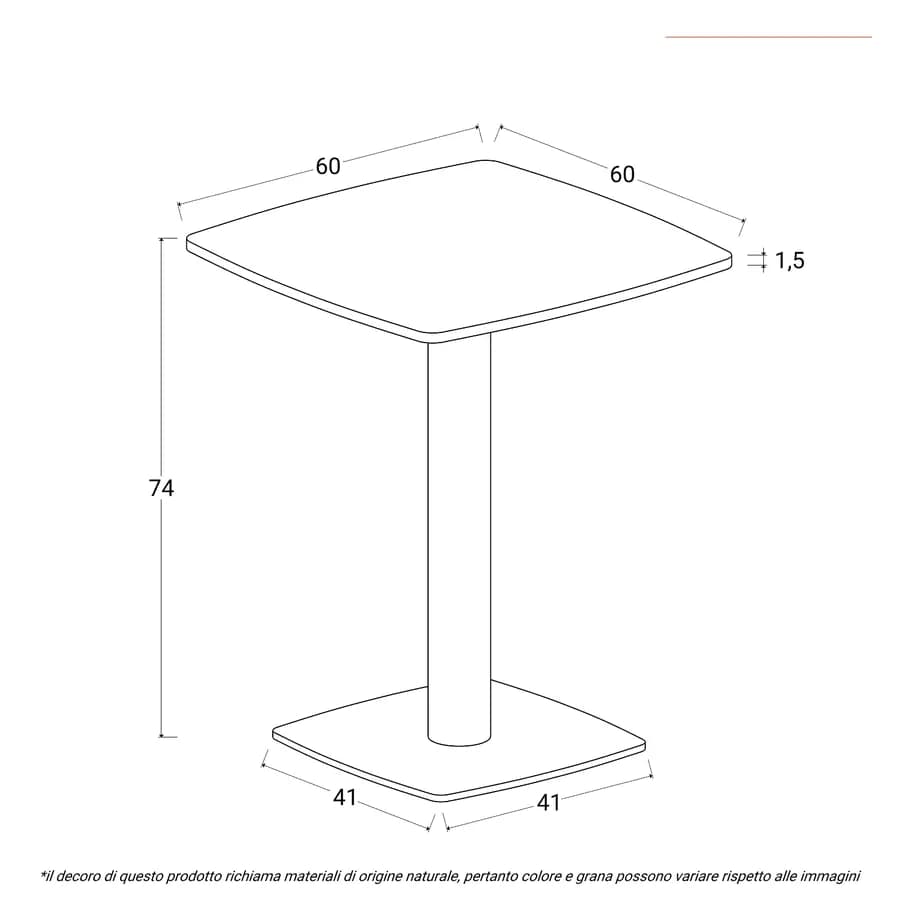 Tavolo da pranzo 60x60 cm top effetto marmo grigio con bordi arrotondati e base in metallo nero - Caio Round