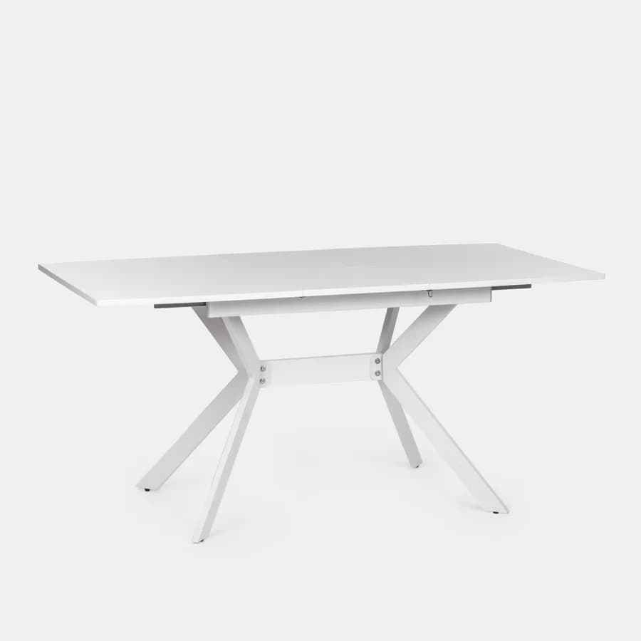 Tavolo da pranzo allungabile 120-160 x 80 cm in legno bianco - Nelson
