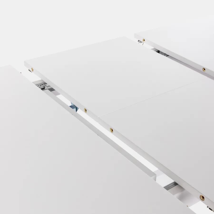 Tavolo da pranzo allungabile 120-160 x 80 cm in legno bianco - Nelson