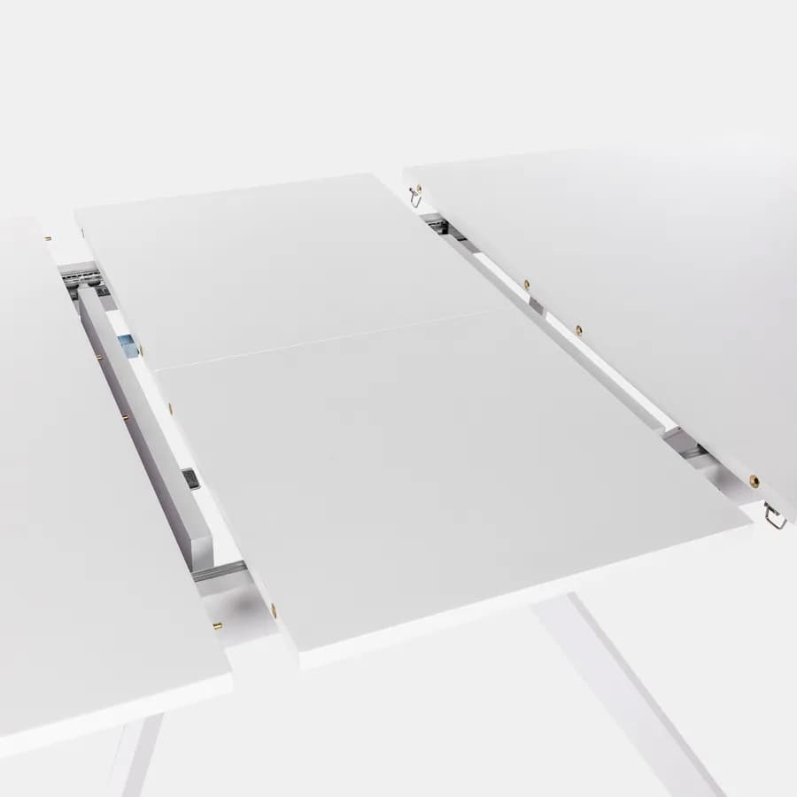 Tavolo da pranzo allungabile 120-160 x 80 cm in legno bianco - Nelson