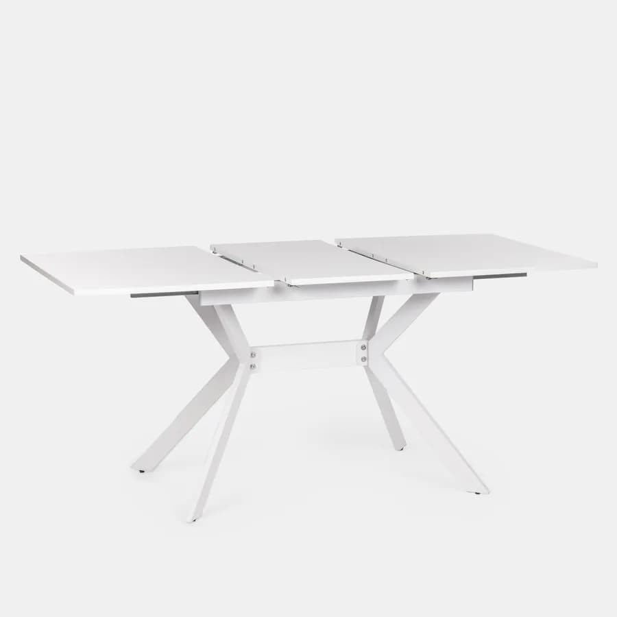 Tavolo da pranzo allungabile 120-160 x 80 cm in legno bianco - Nelson