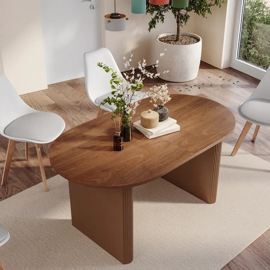 Tavolo da pranzo allungabile 160-200x90 cm mogano - Chad