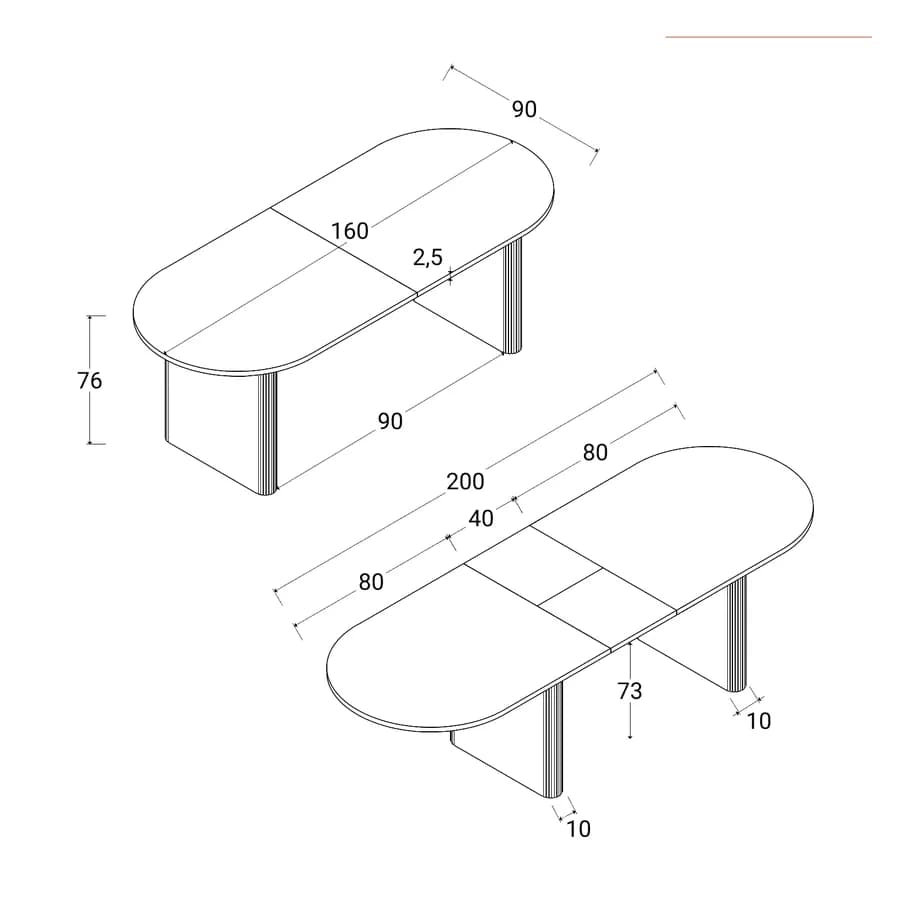 Tavolo da pranzo allungabile 160-200x90 cm nero effetto legno - Chad