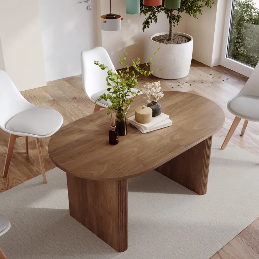 Tavolo da pranzo allungabile 160-200x90 cm noce - Chad