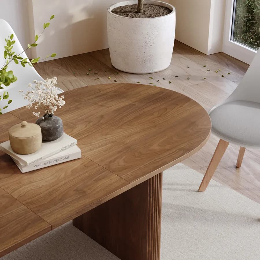 Tavolo da pranzo allungabile 160-200x90 cm noce - Chad