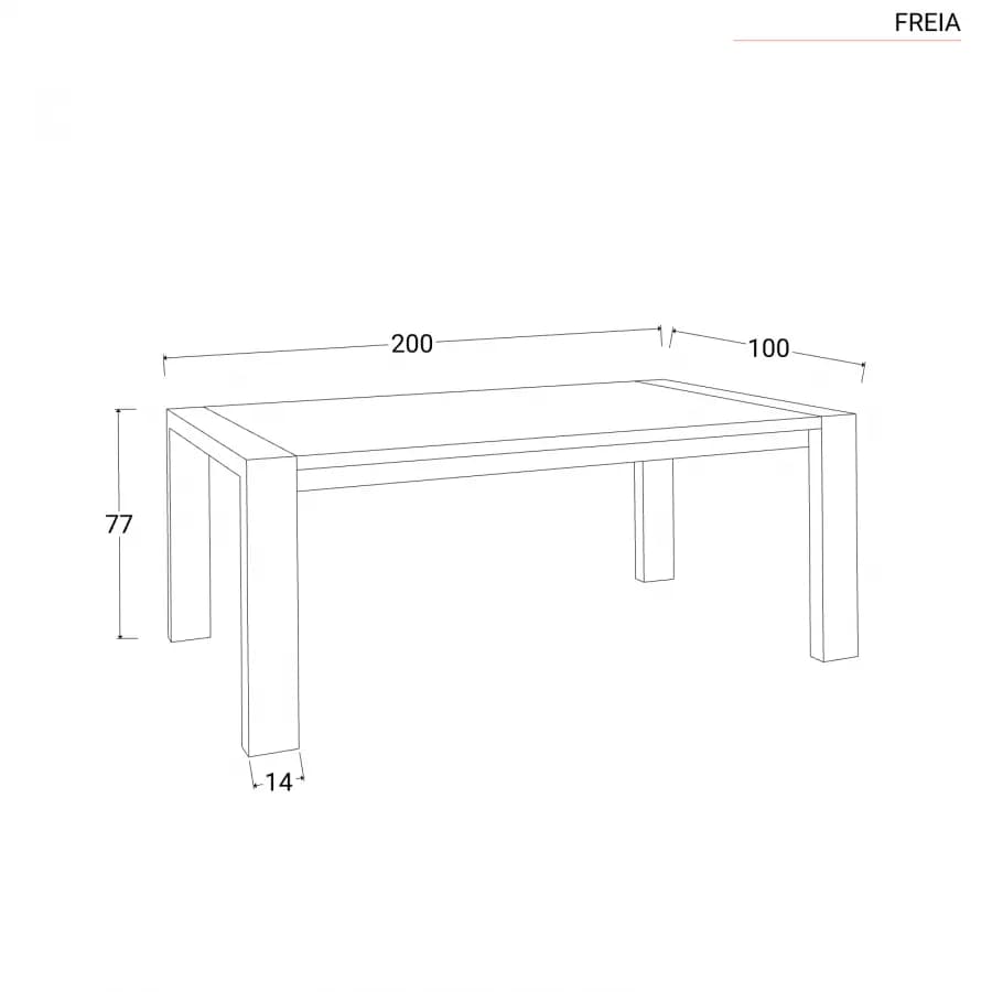 Tavolo 200x100 cm in legno di acacia rovere e bianco - Freia Stone