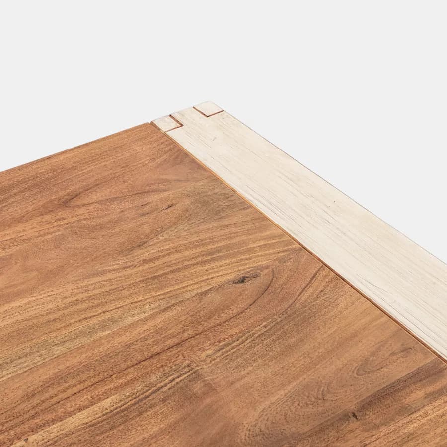 Tavolo 200x100 cm in legno di acacia rovere e bianco - Freia Stone