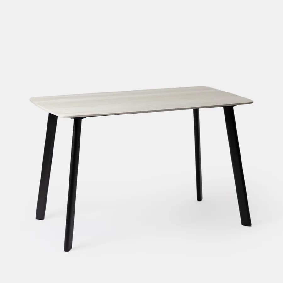 Tavolo da pranzo 120x70 cm con top in pietra sinterizzata e gambe nere - Rocky