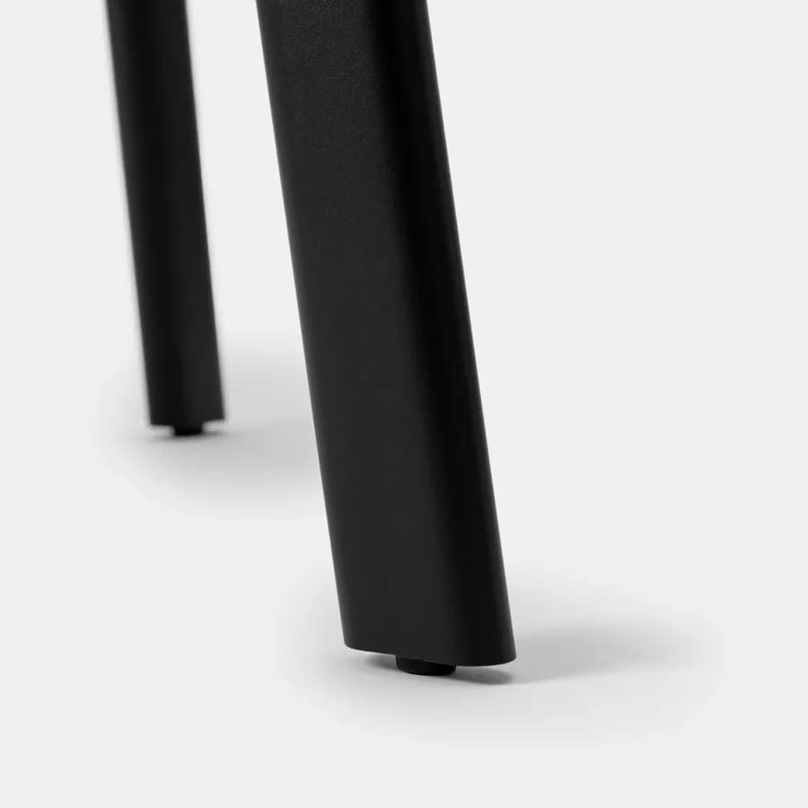 Tavolo da pranzo 120x70 cm con top in pietra sinterizzata e gambe nere - Rocky