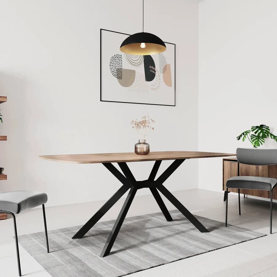 Tavolo estensibile 140-180x90 cm rovere quercia con gambe incrociate - Manty