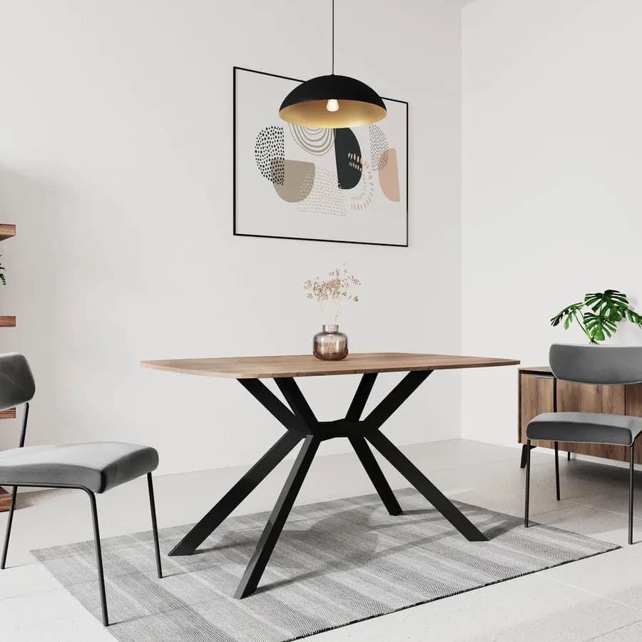 Tavolo estensibile 140-180x90 cm rovere quercia con gambe incrociate - Manty