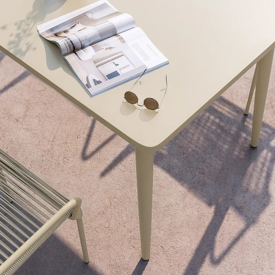 Tavolo 150x80 cm in acciaio beige - Levanto