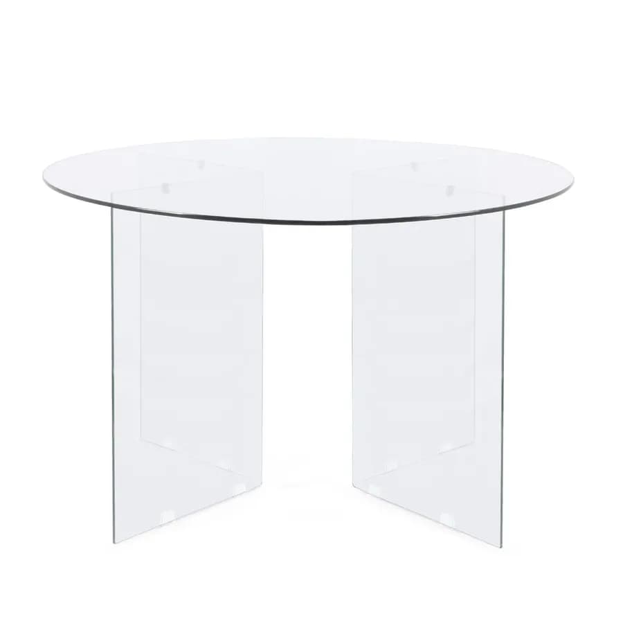 Tavolo da pranzo rotondo 130 cm in vetro temperato - City
