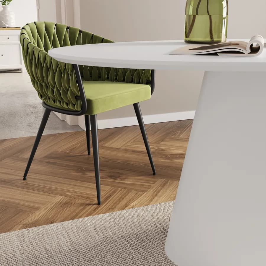 Tavolo ovale 160x90 cm in legno bianco - Gourmel