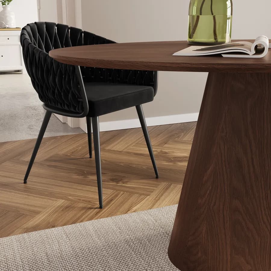 Tavolo ovale 160x90 cm in legno noce - Gourmel