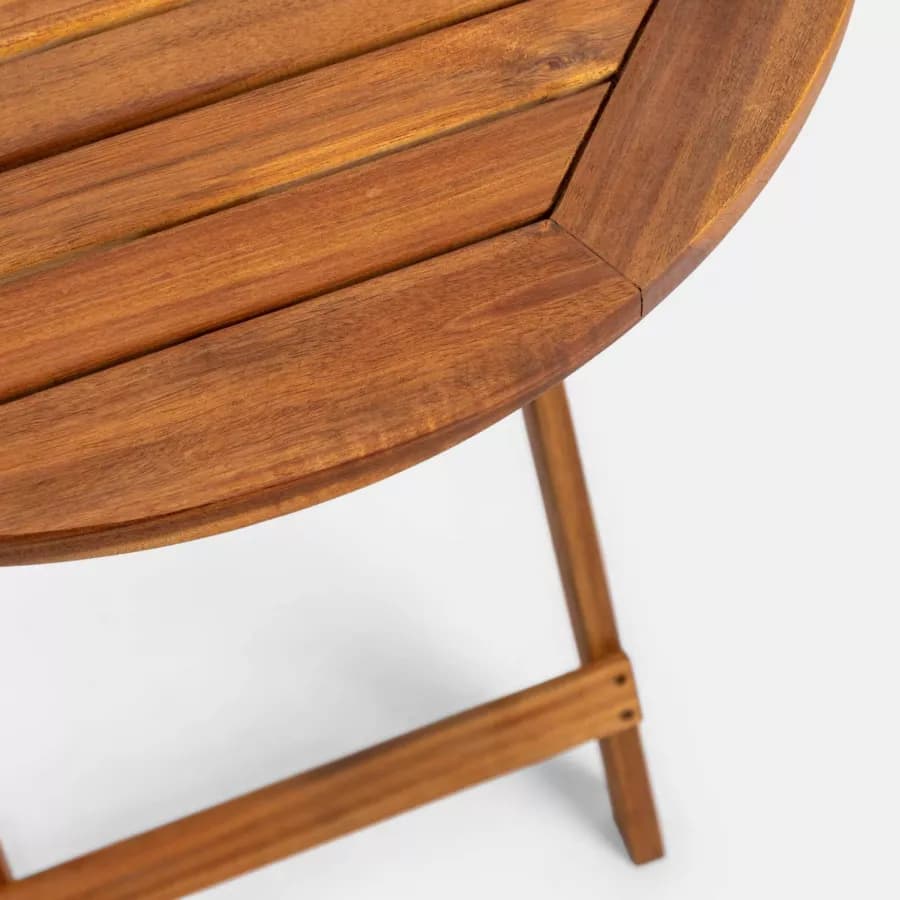 Tavolo pieghevole rotondo 60 cm in legno di acacia - Paja