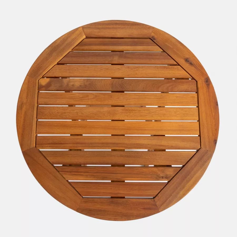Tavolo pieghevole rotondo 60 cm in legno di acacia - Paja