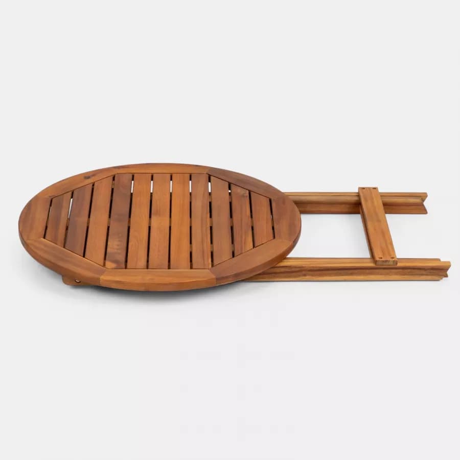 Tavolo pieghevole rotondo 60 cm in legno di acacia - Paja