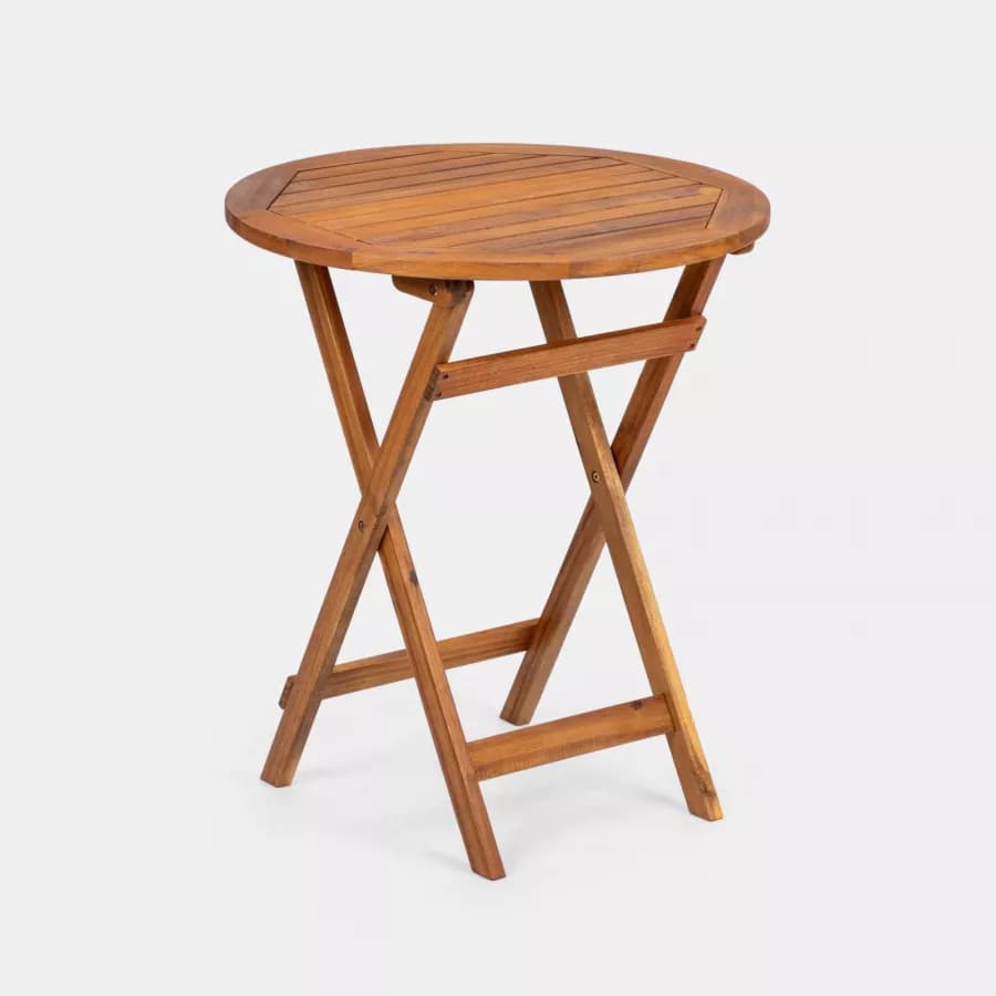Tavolo pieghevole rotondo 60 cm in legno di acacia - Paja