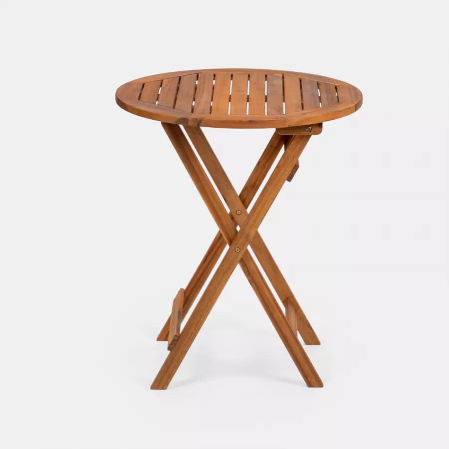 Tavolo pieghevole rotondo 60 cm in legno di acacia - Paja