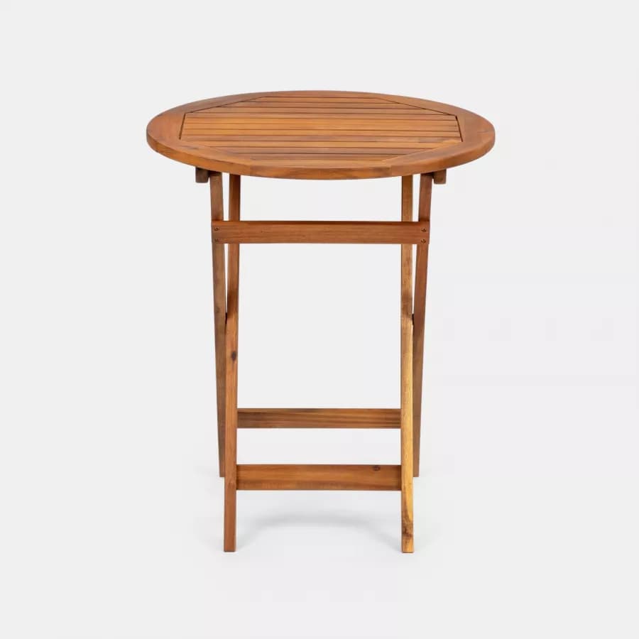 Tavolo pieghevole rotondo 60 cm in legno di acacia - Paja