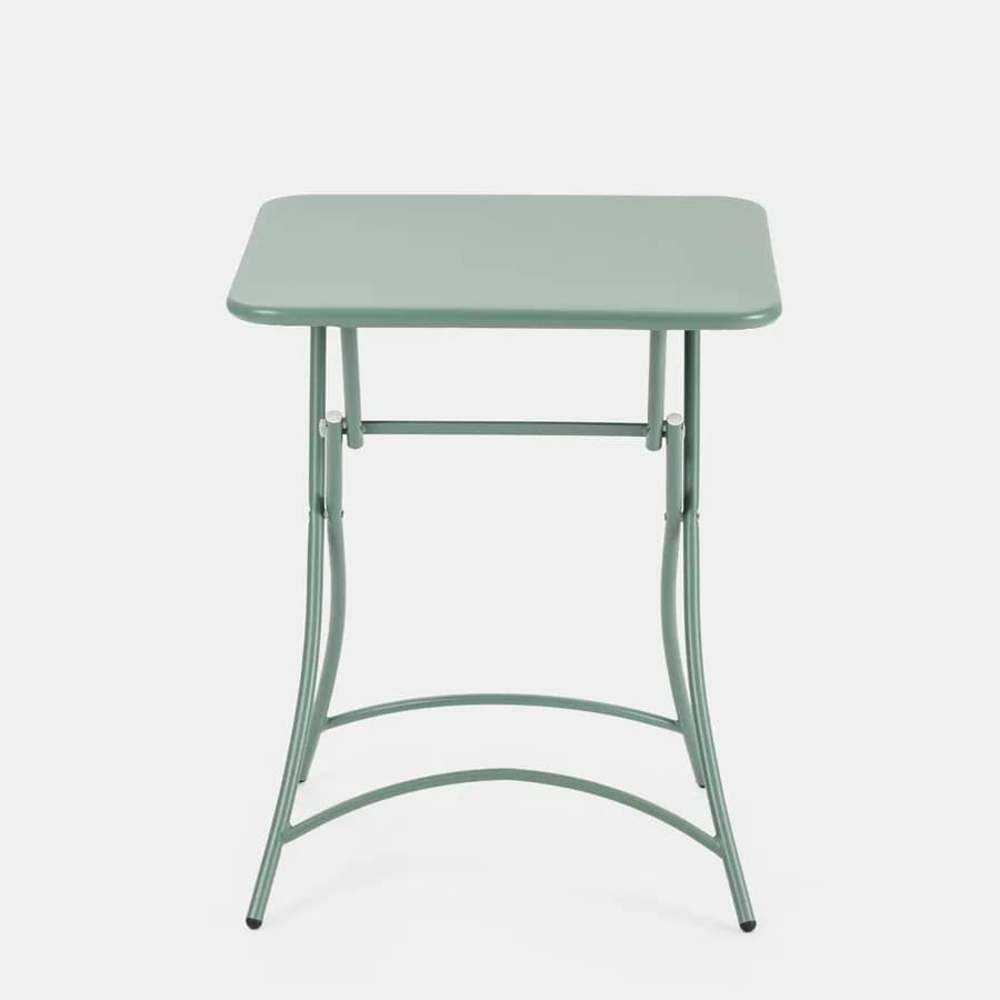 Tavolo da esterno pieghevole 60x60 cm in acciaio verde marino - Faber