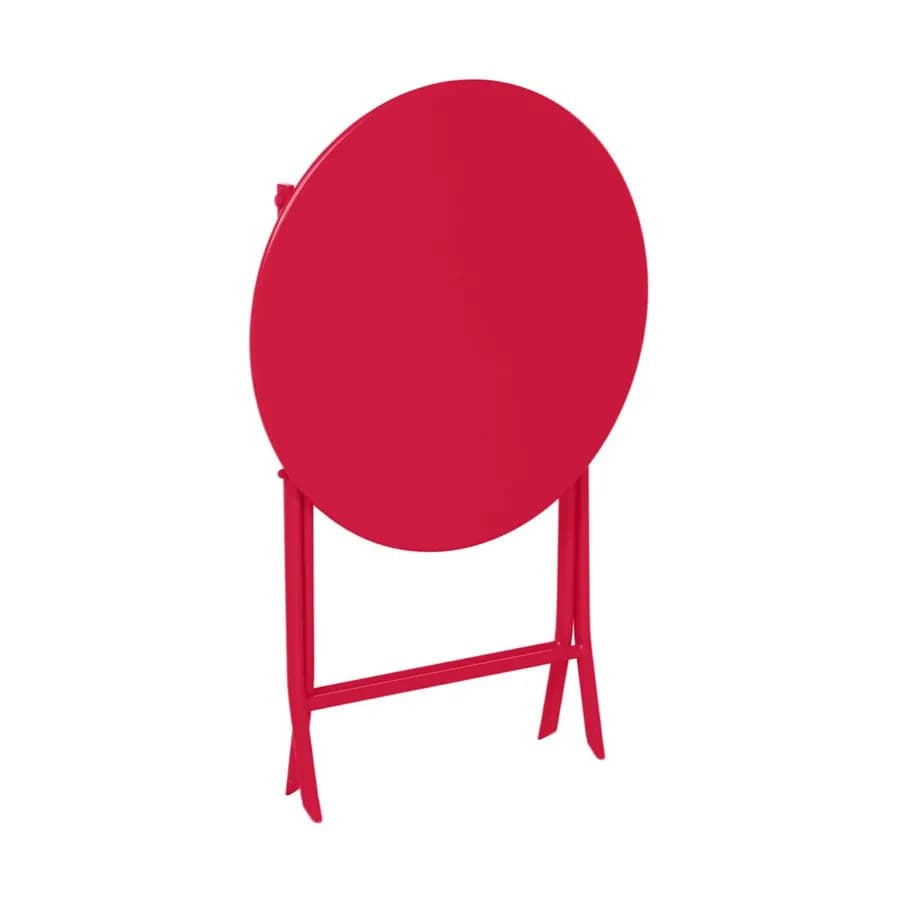 Tavolo pieghevole da esterno rotondo 60 cm in acciaio rosso melograno - Atelier