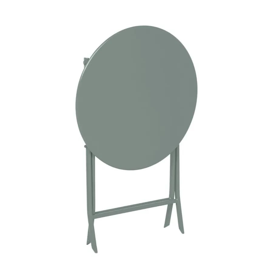 Tavolo pieghevole da esterno rotondo 60 cm in acciaio verde oliva - Atelier