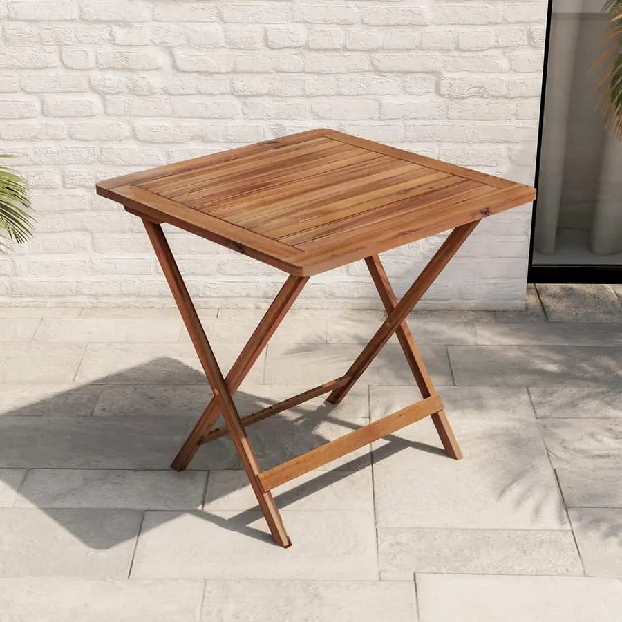 Tavolo da pranzo pieghevole 70x70 cm in legno d'acacia - Paja
