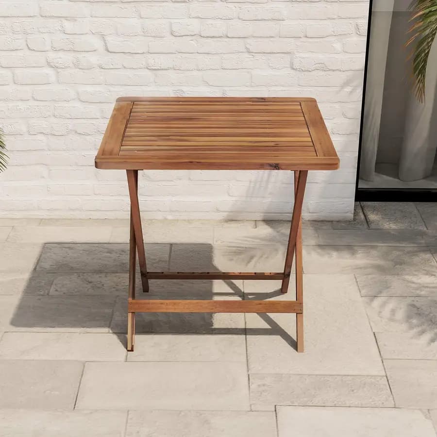 Tavolo da pranzo pieghevole 70x70 cm in legno d'acacia - Paja
