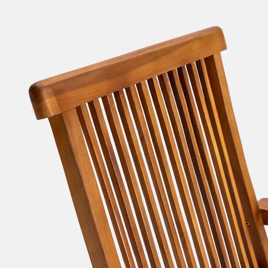Set pranzo tavolo 90x90 cm e 4 sedie con braccioli in legno teak - Louis