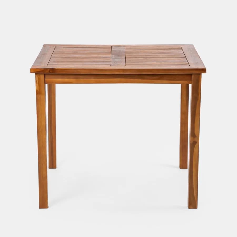 Set pranzo tavolo 90x90 cm e 4 sedie con braccioli in legno teak - Louis