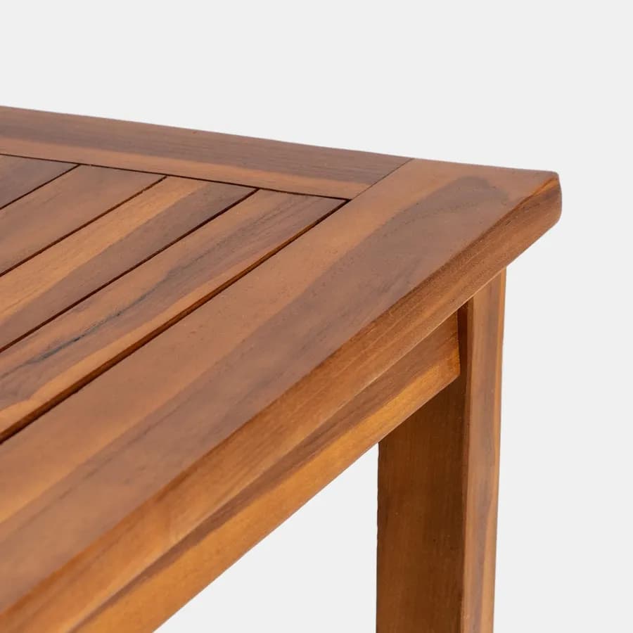 Set pranzo tavolo 90x90 cm e 4 sedie con braccioli in legno teak - Louis