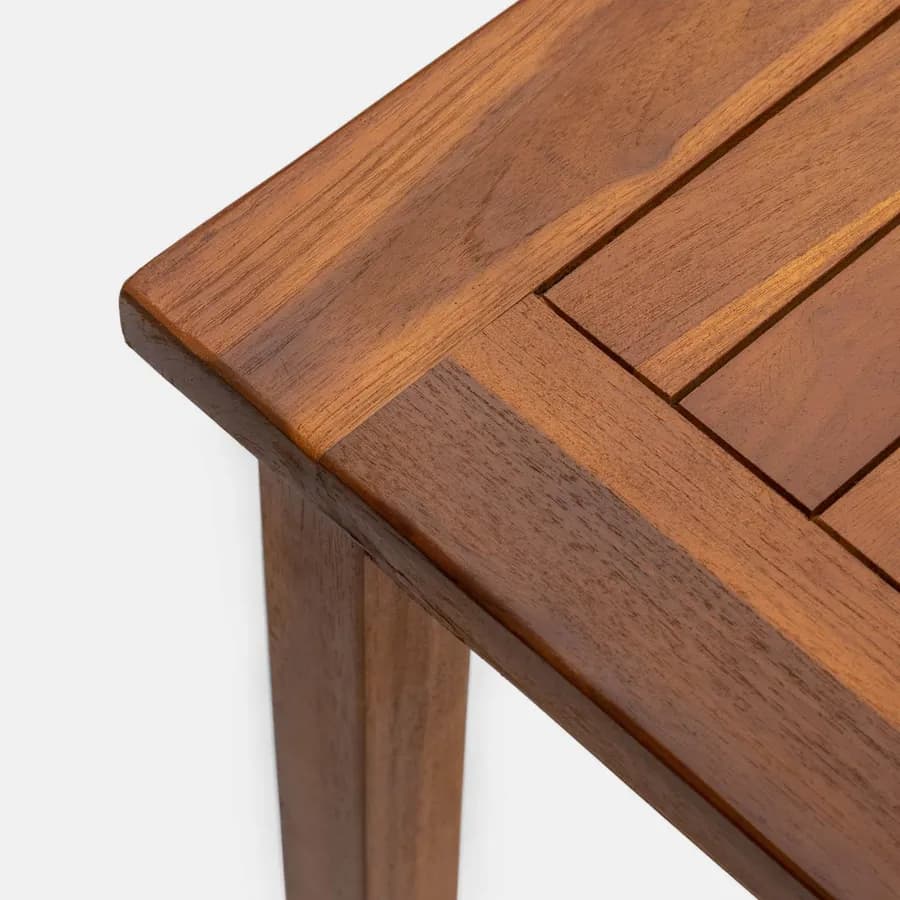 Set pranzo tavolo 90x90 cm e 4 sedie con braccioli in legno teak - Louis