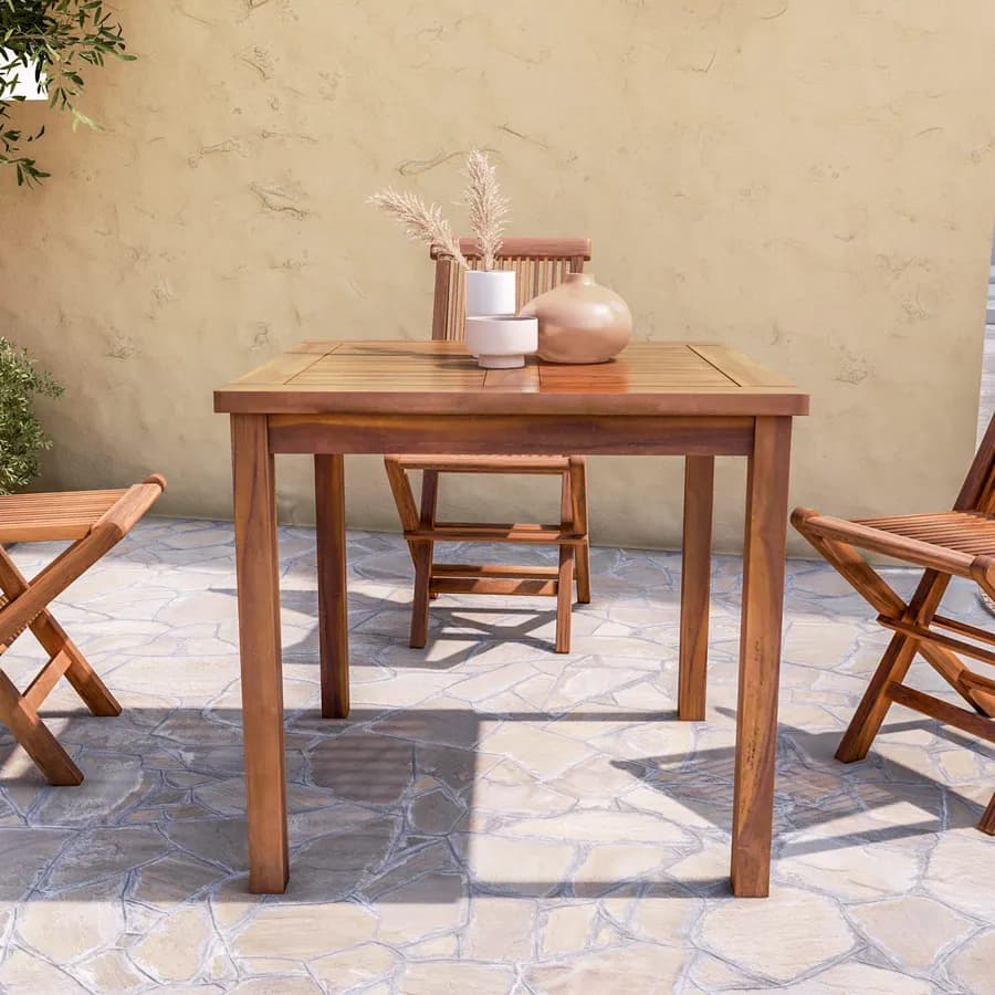 Tavolo da pranzo 80x80 cm in legno teak - Louis