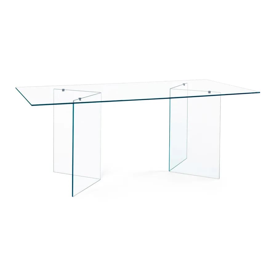 Tavolo rettangolare 180x90 cm vetro temperato - City