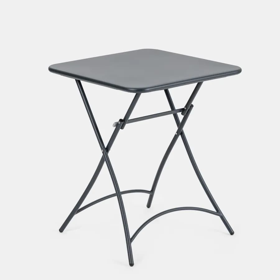 Tavolo da esterno pieghevole 60x60 cm in acciaio blu notte - Faber
