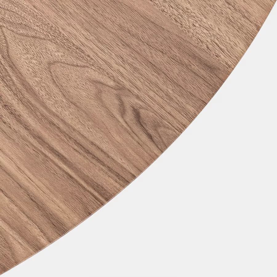 Tavolo da pranzo rotondo 120 cm con piano in legno rovere quercia e gambe nere - Manty