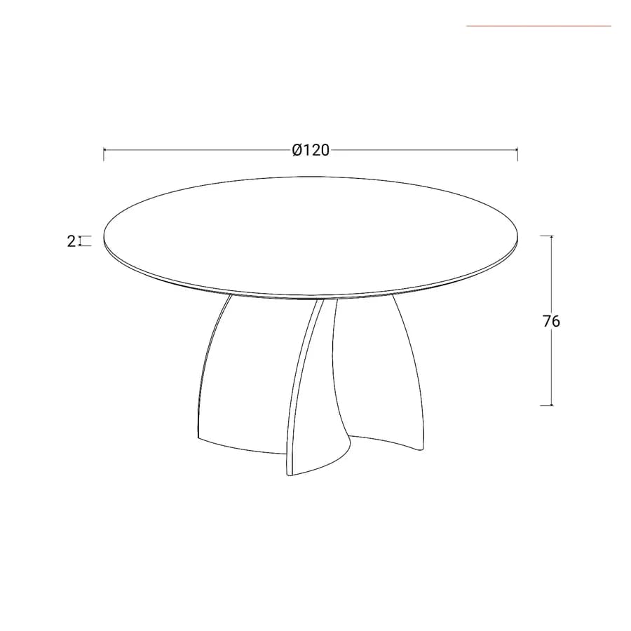 Tavolo rotondo 120 cm nero effetto frassino ebanizzato con gambe incurvate - Koreja