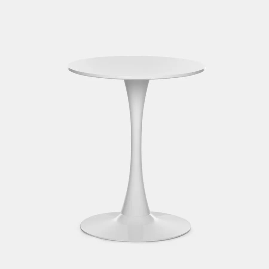 Tavolo da pranzo rotondo 60 cm in legno bianco opaco - Tulipano