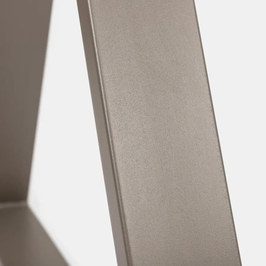 Scrivania 150x90 cm piano vetro temperato 10 mm e base in acciaio tortora - Masao