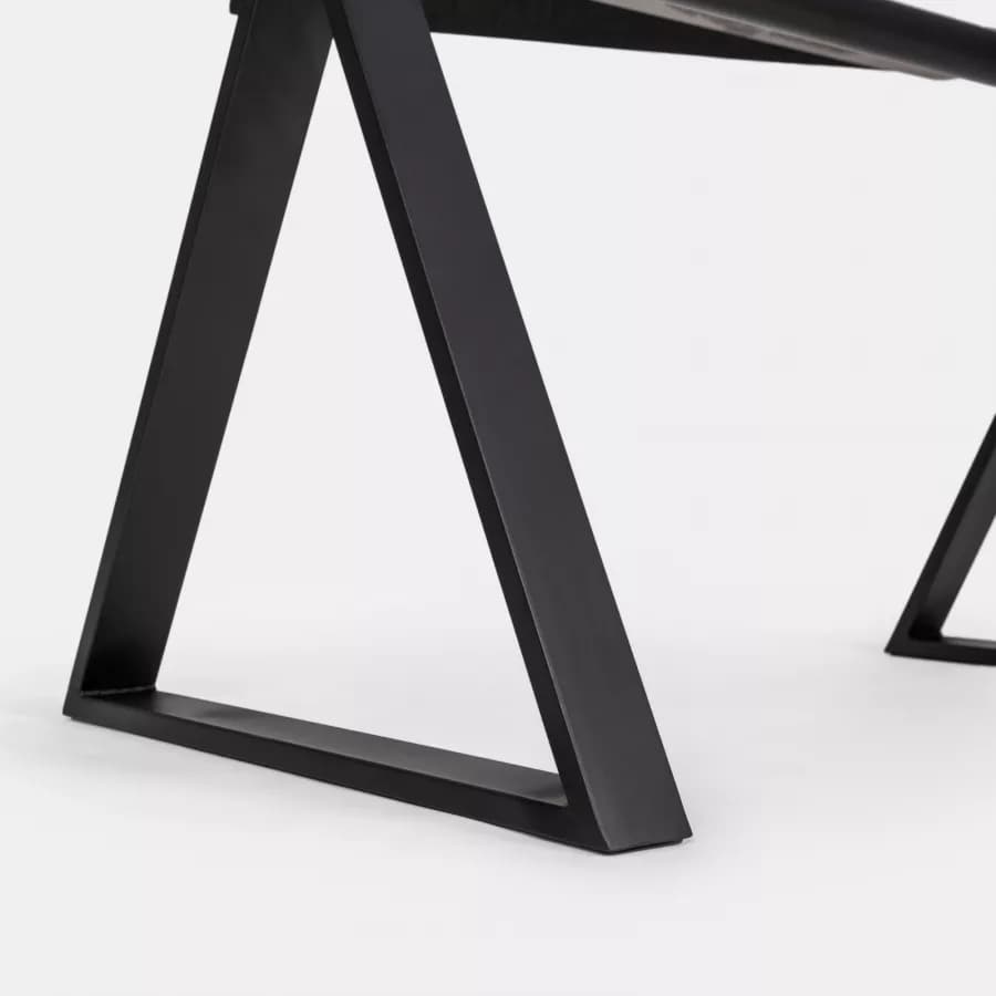 Scrivania 150x90 cm piano ceramica 12 mm e base in acciaio nero - Masao
