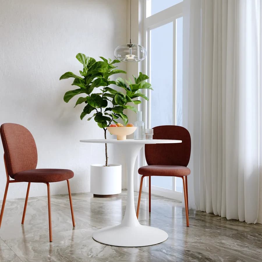 Tavolo da pranzo rotondo 80 cm in legno bianco - Tulipano