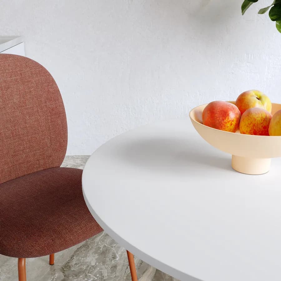 Tavolo da pranzo rotondo 80 cm in legno bianco - Tulipano