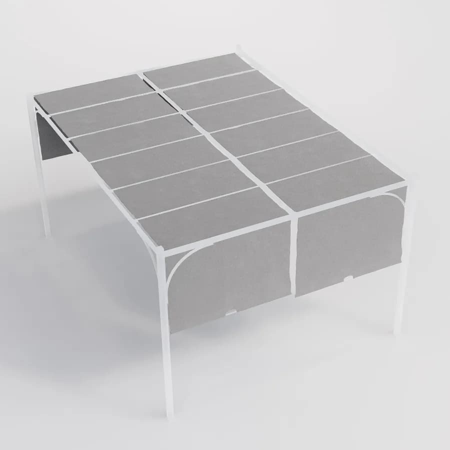 Telo di ricambio 3x4 m grigio per gazebo con tetto scorrevole - Edvige
