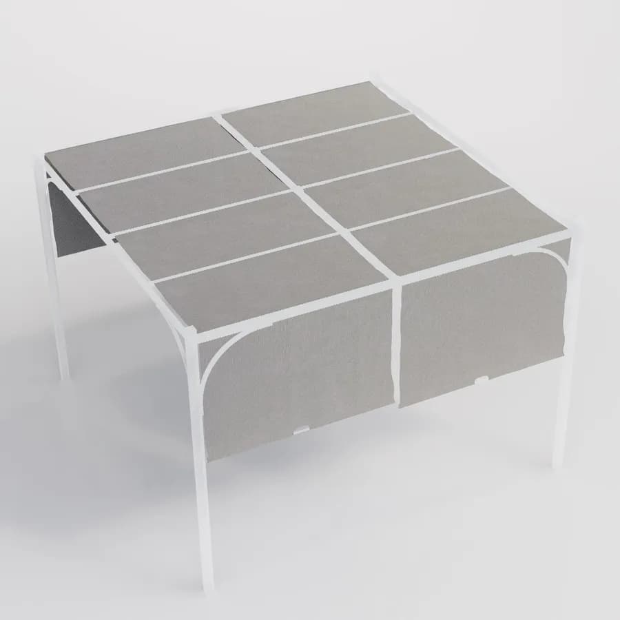 Telo di ricambio grigio 3x3 m per gazebo con tetto scorrevole - Edvige