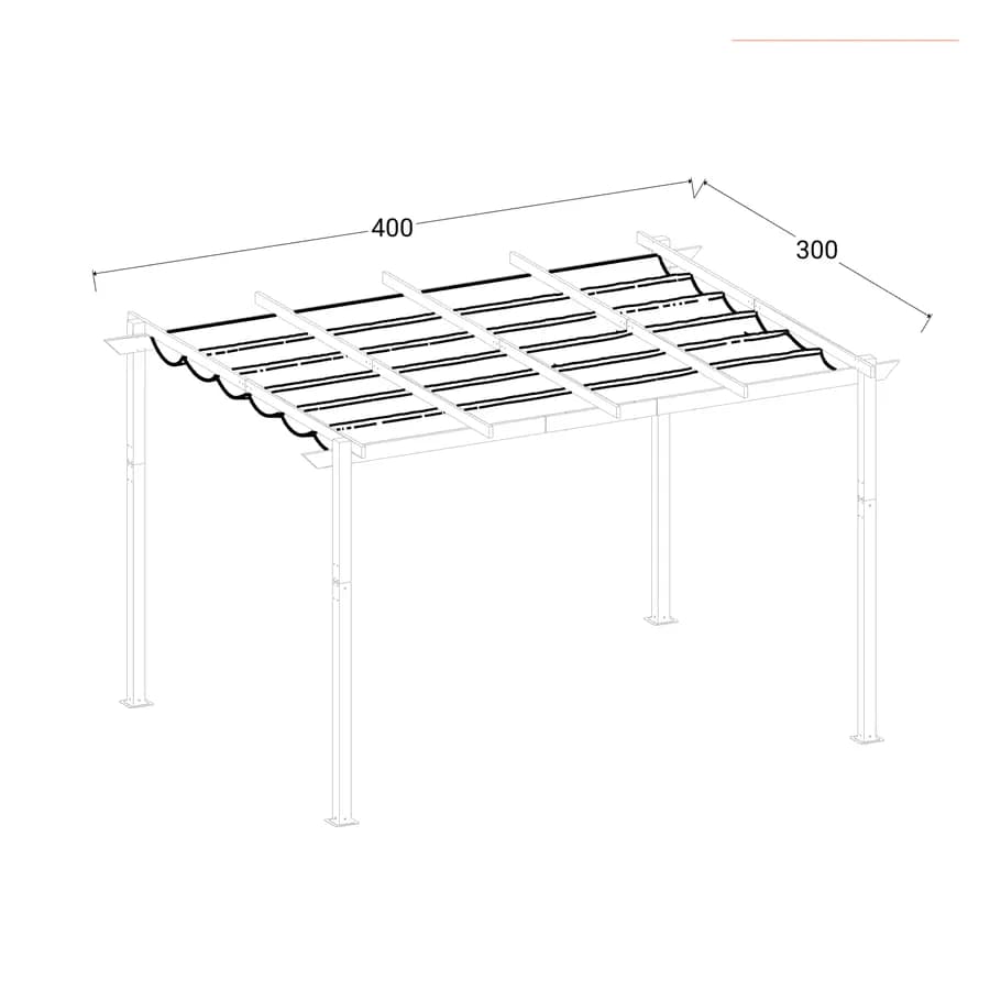 Telo di ricambio per gazebo 3x4 m grigio - Elton