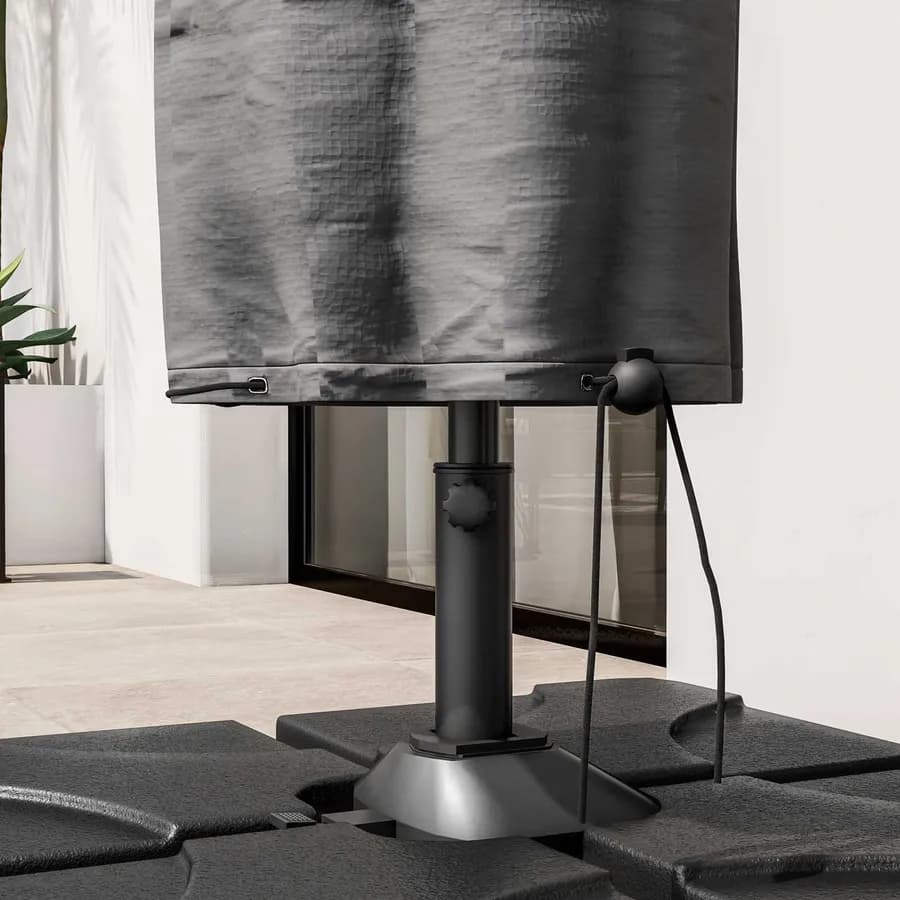 Copertura protettiva per ombrellone in poliestere idrorepellente antracite 260 h cm con coulisse regolabile - Wakanda
