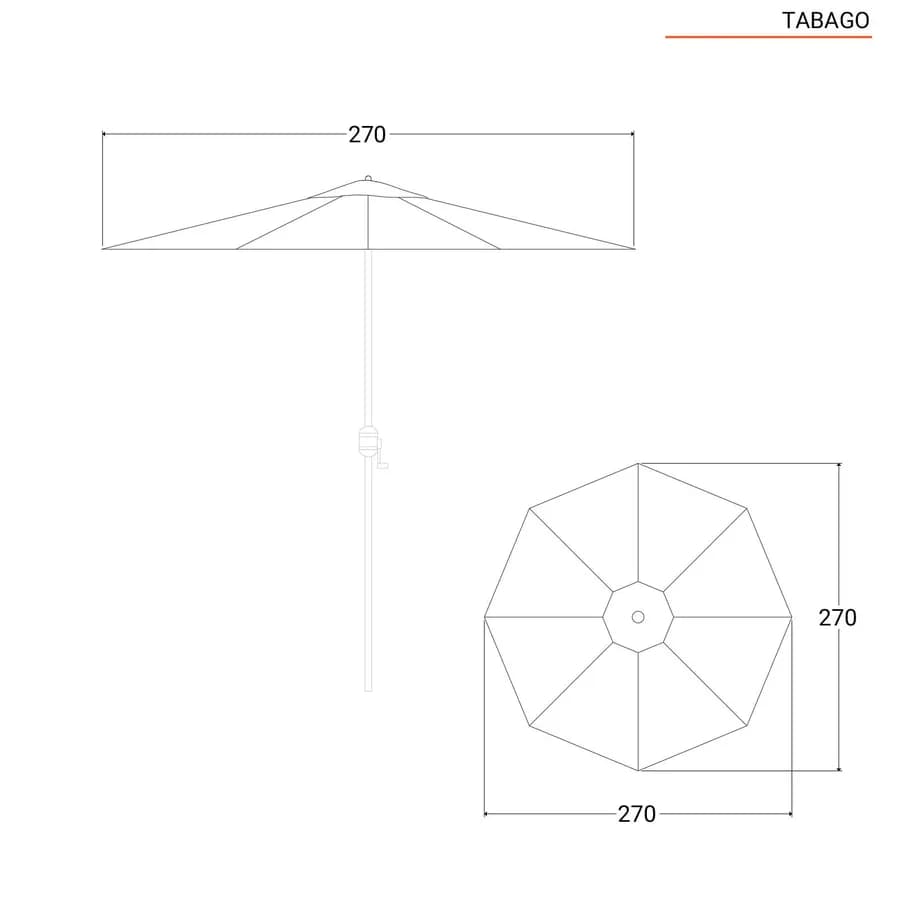 Telo ricambio ombrellone Tabago diametro 270 cm ecrù in poliestere idrorepellente