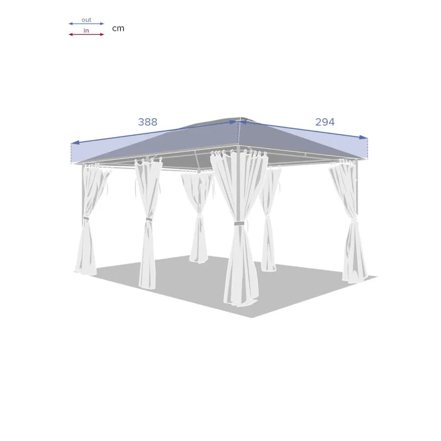 Telo tetto gazebo Albury 3x4 m in poliestere grigio